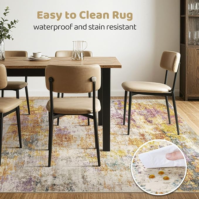 LOONGRUG 6x9 Area Rugs Washable Neutral Modern Living Room Rug Colorful | - Image 6