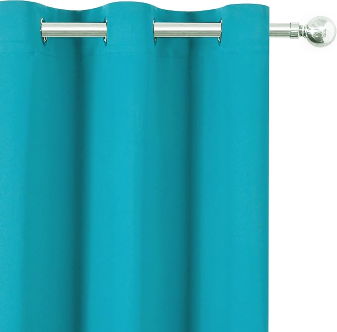 Turquoise Thermal Blackout Curtains/52 x 72 Inch/Set of 2 Panels Room Darkening - Image 7