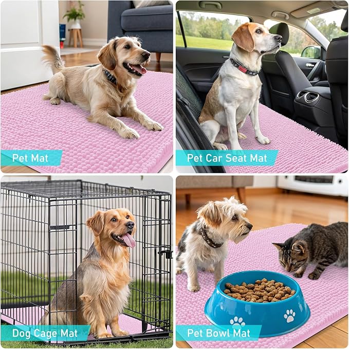 OLANLY Dog Door Mat for Muddy Paws 70x35, Super Absorbent Chenille Mud Mat | - Image 7