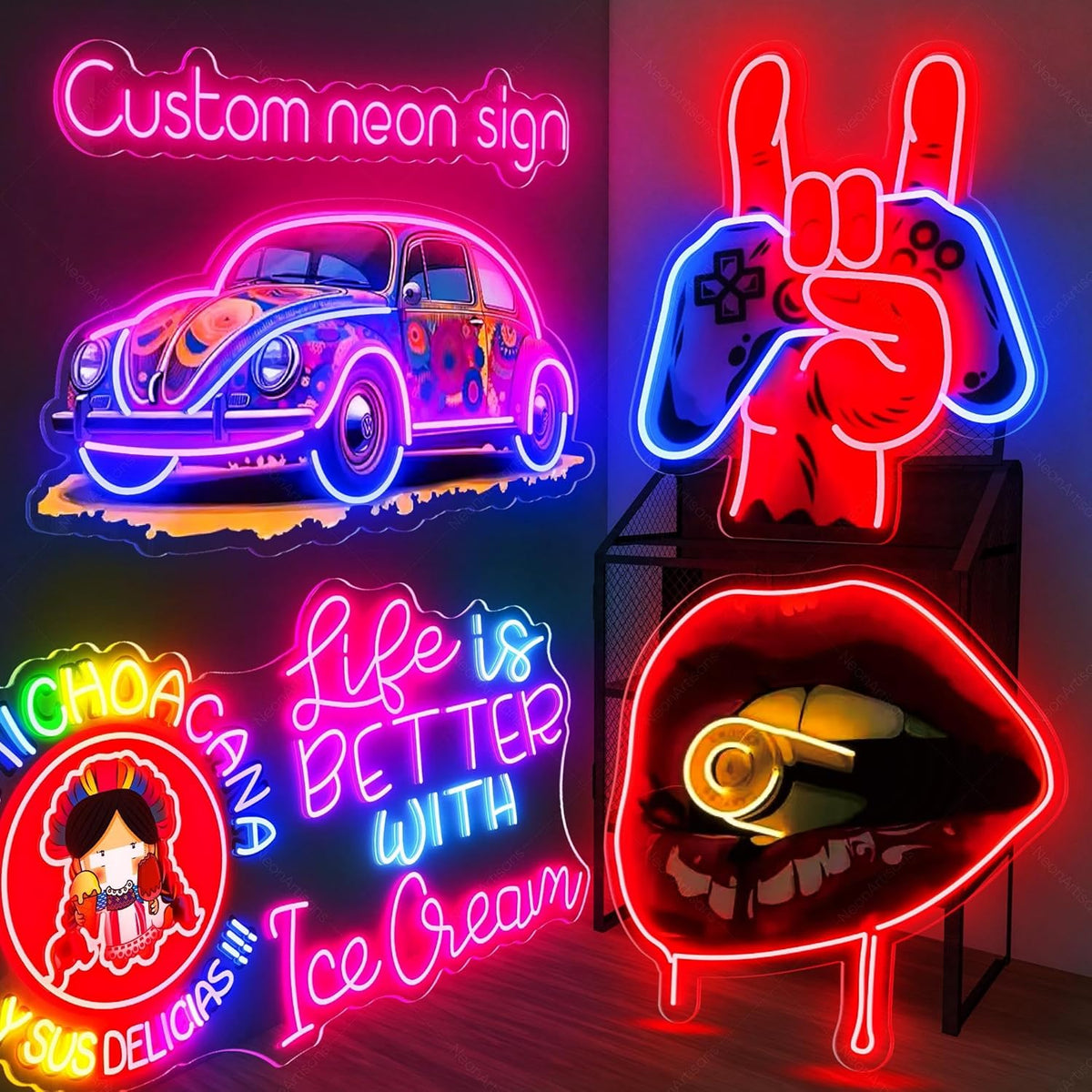 Custom UV Printed Logo Neon Sign - Personalized Business LED Name Light for Salon, Shop, Bar, Office, Nails, Beauty Studio Wall Decor Grand Opening