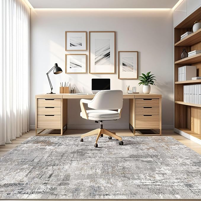 LOONGRUG 10x12 Area Rug Washable Large Neutral Modern Living Room Rug | - Image 8