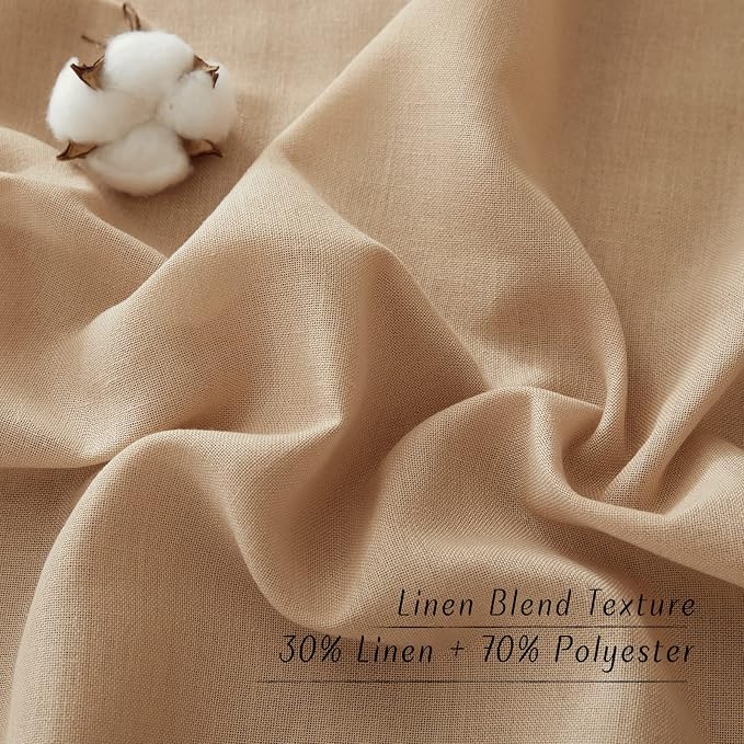 NICETOWN Living Room Linen Curtains Thick Flax Texture 96 inch Long, Grommet - Image 4