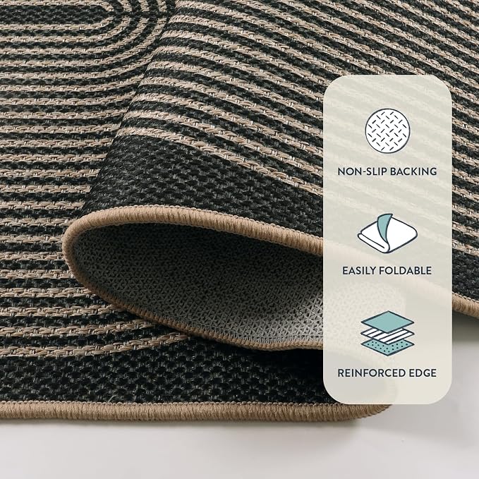 Lahome Modern Rainbow Easy Jute 4x6 Rug, Outdoor Patio Rug - Image 4