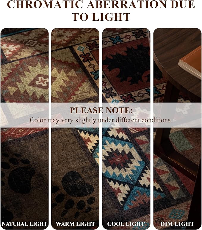 Rustic Cabin Rugs for Living Room 10x14, Wildlife Bear & Deer Area Rug - Image 8