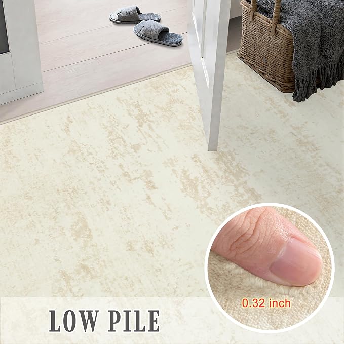10x12 Area Rug Living Room: Modern Washable Indoor Carpet Beige | - Image 8