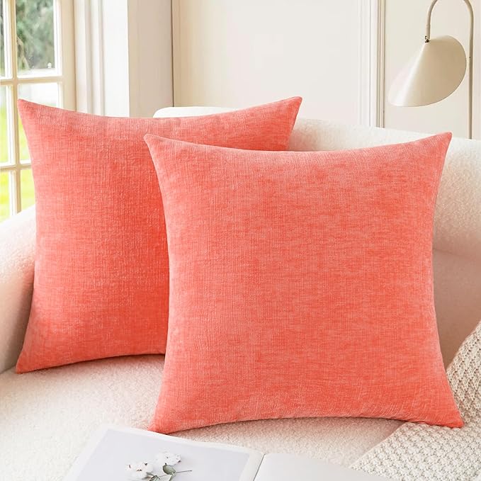 CaliTime Decorative Couch Throw Pillow Covers 26 X 26 Inches Living Coral | by CaliTime