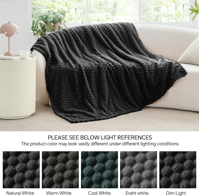 BEDELITE Black Twin Blanket for Couch, Soft Cozy Gifts for Women, 60 * 80 | 3D - Image 7