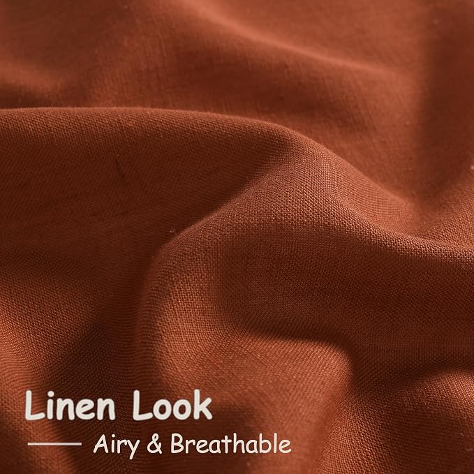 Terracotta Semi Sheer Curtains 72 Inches Long 2 Panels Set - Image 5