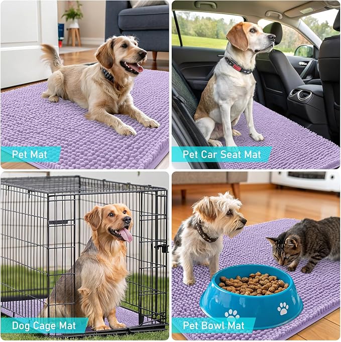 OLANLY Dog Door Mat for Muddy Paws 59x24, Super Absorbent Chenille Mud Mat | - Image 7