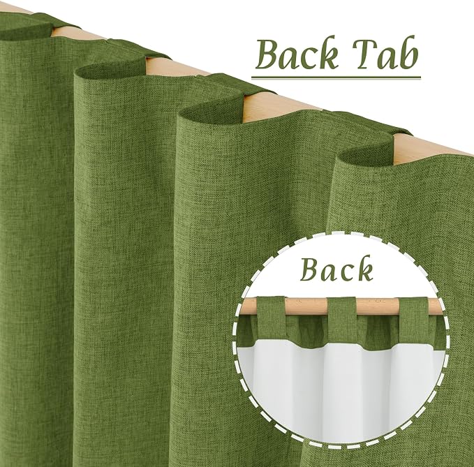 Full Blackout Linen Bedroom Curtains 54 Inch - Image 3