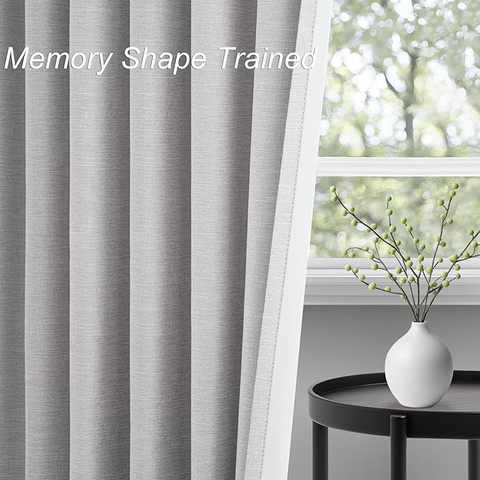 Topfinel Grey Beige 78 Inch Long Curtains - Image 4