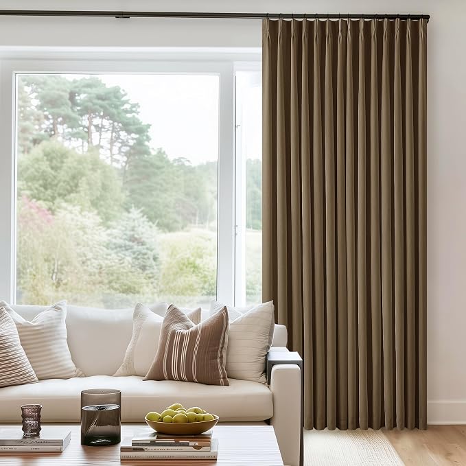 Dutch Cocoa Pinch Pleated 100% Blackout Linen Bedroom Curtains 96 Inch Long | - Image 8