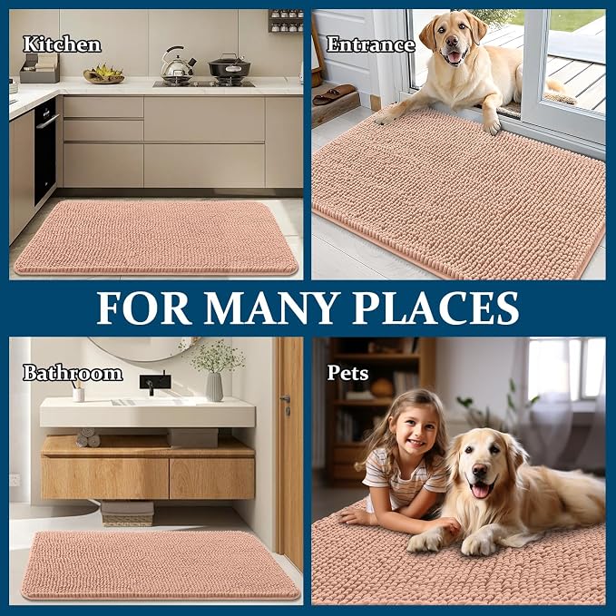 OLANLY Dog Door Mat for Muddy Paws 36x24, Super Absorbent Chenille Mud Mat | - Image 8