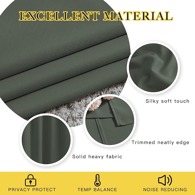 NICETOWN Blackout Curtains 72 inch Length 2 Panels Set - Image 5