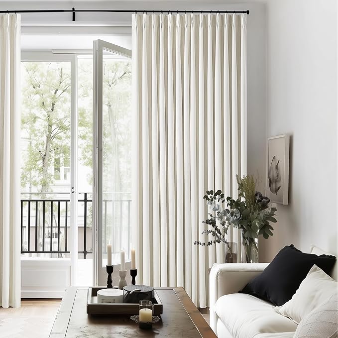 102 Inches Long Pinch Pleated Linen Blackout Curtains - Image 8