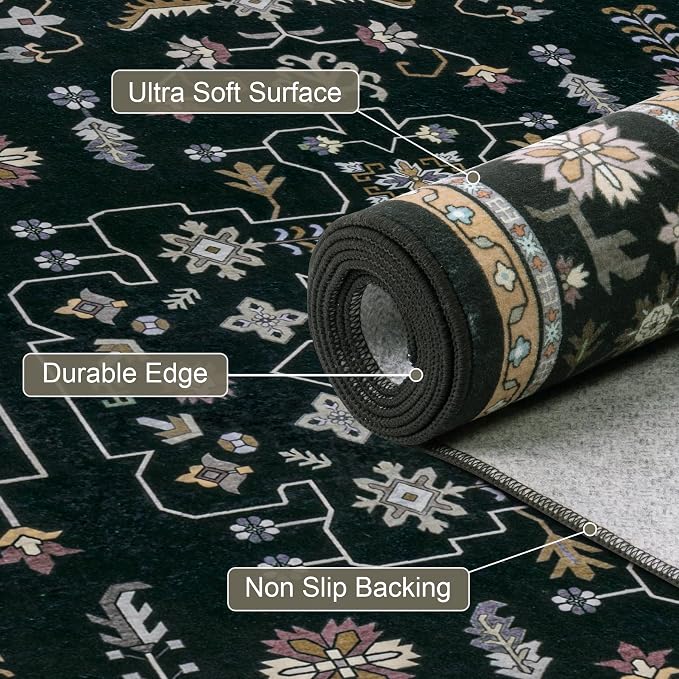 9x12 Area Rugs Living Room: Washable Vintage Rug - Image 7