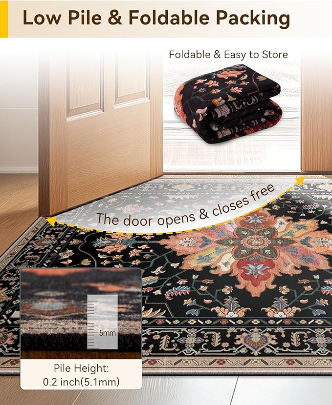 RELEANY Washable Area Rug, Runner 2'6"x5', Water Repellent, Pet Friendly - Image 5