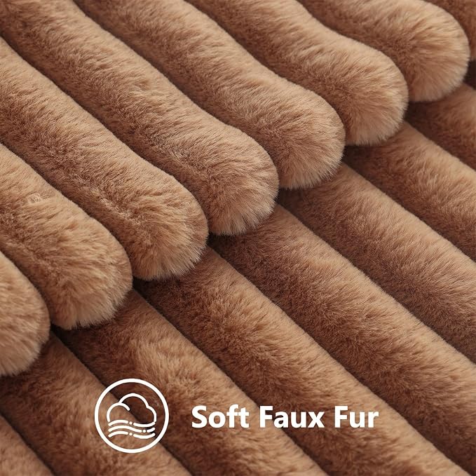 decorUhome Fall Faux Fur Throw Pillow Covers 18x18 Set of 2 Brown | Decorative - Image 3