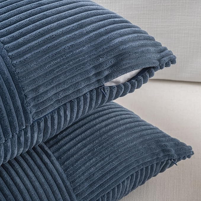 Fancy Homi 2 Packs Dusty Blue Lumbar Decorative Throw Pillow Covers 14x24 Inch - Image 4