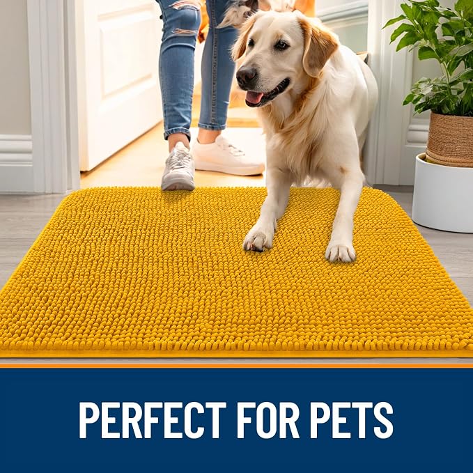 OLANLY Dog Door Mat for Muddy Paws 54x24, Super Absorbent Chenille Mud Mat | - Image 6