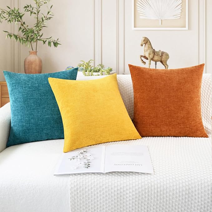 CaliTime Decorative Throw Pillow Covers 18 X 18 Inches Mustard Yellow | Pack of - Image 5