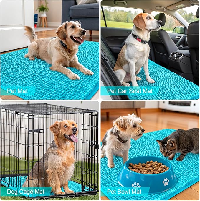 OLANLY Dog Door Mat for Muddy Paws 47x17, Super Absorbent Chenille Mud Mat | - Image 7