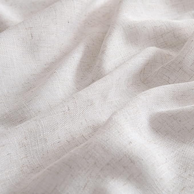 MIULEE White Linen Curtains 42x63 Inch 2 Panels - Image 4
