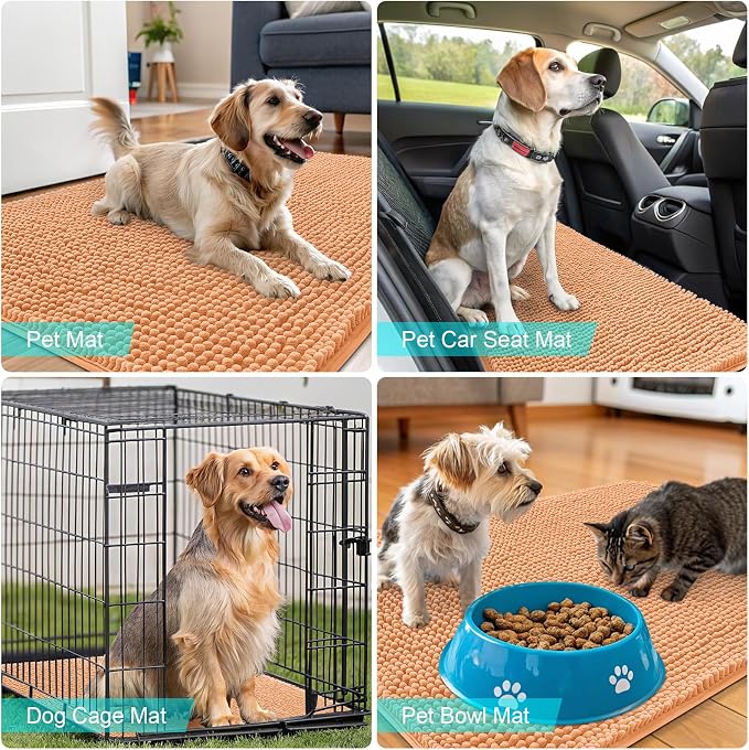 OLANLY Dog Door Mat for Muddy Paws 59x20, Super Absorbent Chenille Mud Mat | - Image 7