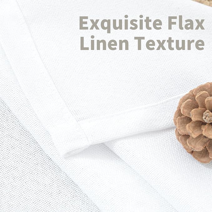 YoungsTex White Linen Curtains 63 Inch Length - Image 5