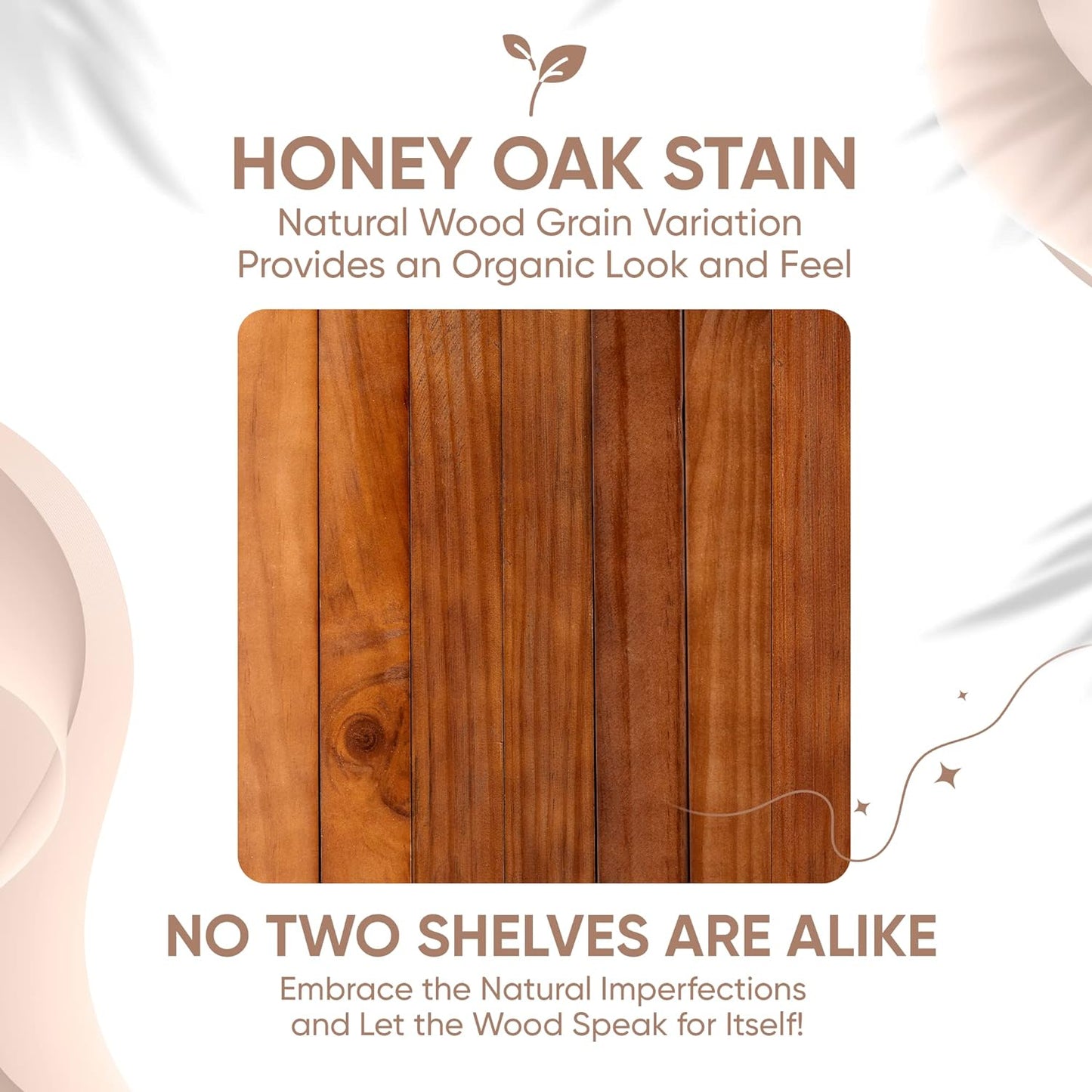 Homeforia 12 inch Oak Floating Shelf, High End Solid Real Wood 12inch Small Floating Shelves for Wall Mounted, Honey Oak Wooden 12in Floating Shelves, Heavy Duty Bracket, 12 X 6.5 X 1.75 in, Set of 4