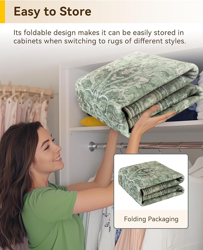 RELEANY Washable Area Rug, Square 7'x7', Water Repellent, Pet Friendly - Image 4