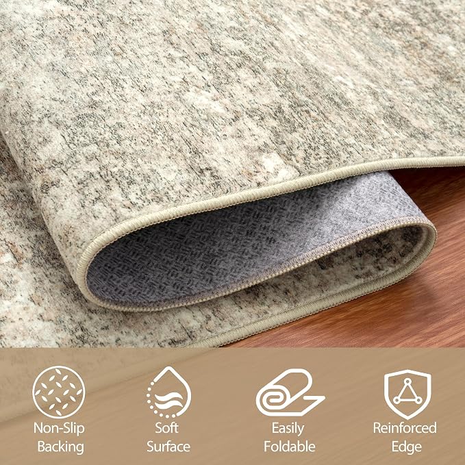 Aelenmu Round Rug 8ft Washable Rug - Image 6