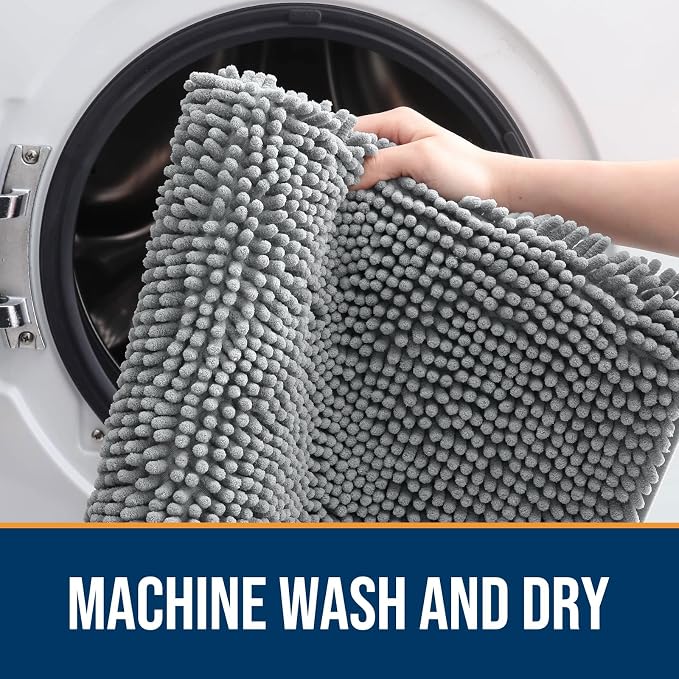 OLANLY Dog Door Mat for Muddy Paws 30x17, Super Absorbent Chenille Mud Mat | - Image 5