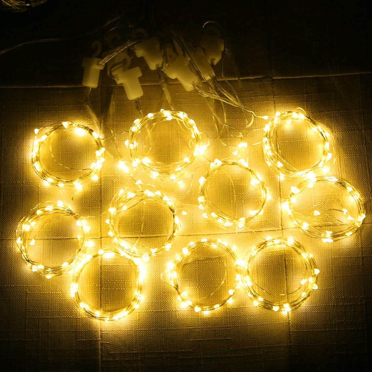 HOME LIGHTING Window Curtain String Lights, 300 LED 8 Lighting Modes Fairy Copper Light with Remote, USB Powered for Christmas Party Wedding Home Decorations (Warm White)