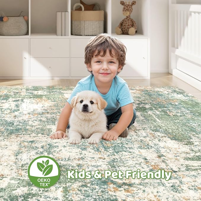 LOONGRUG 9x12 Area Rug Washable Large Neutral Modern Living Room Rugs | - Image 7