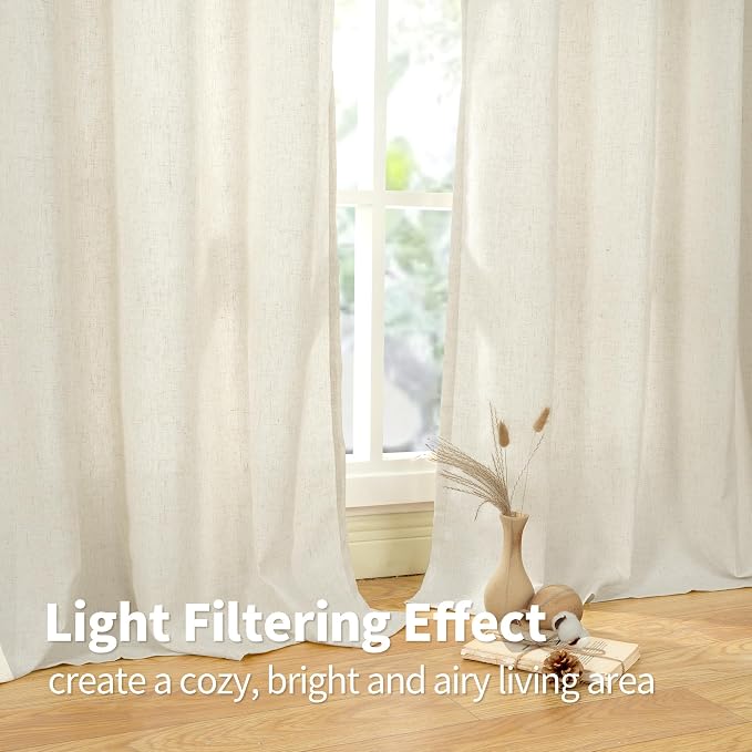 YoungsTex 84 Inches Length Linen Curtains - Image 5