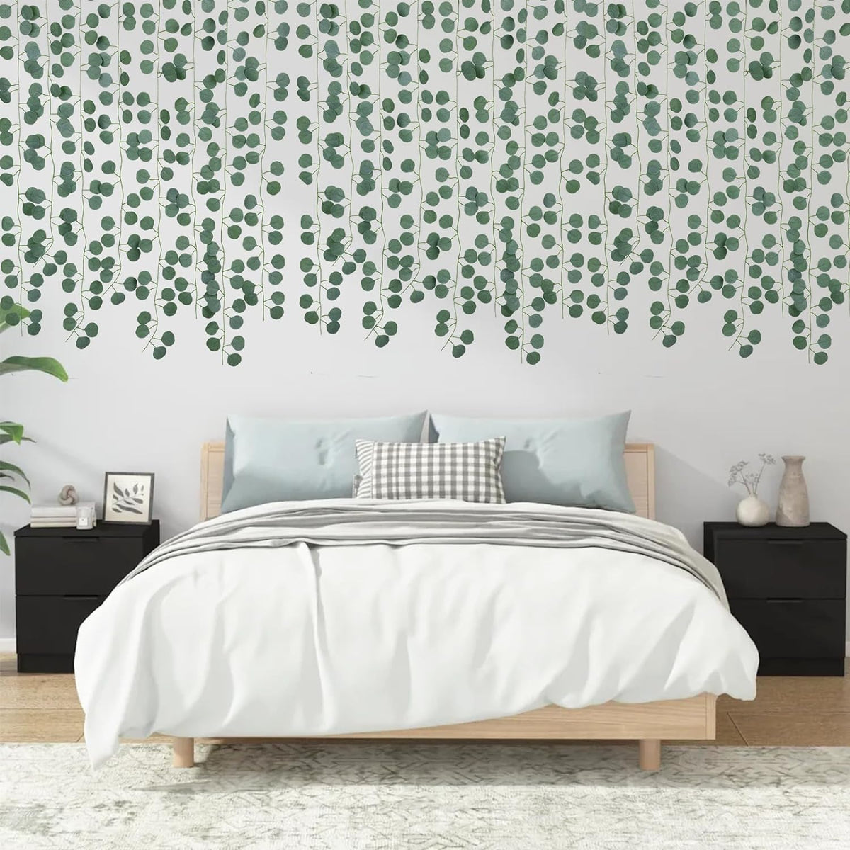 DearHouse 86 Feet 12 Strands Artificial Eucalyptus Leaf Plants Vine Hanging Eucalyptus Garland for Home Kitchen Office Wedding Wall Decor