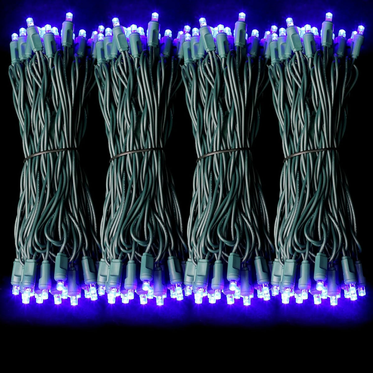 600LED (12pk of 50L) String Lights,LED Christmas Lights, 6" SPACING,Green Wire,Blue