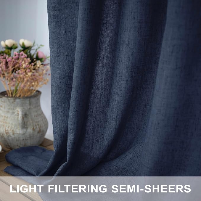 Navy Blue Curtains 63 Inch Length - Image 4
