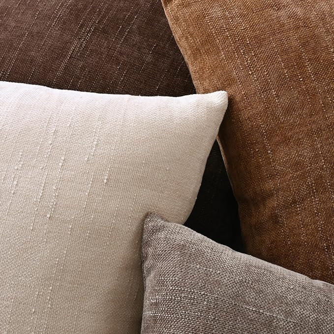 Set of 4 Soft Textured Decorative Throw Pillow Covers 20x20 Inch Cozy Farmhouse - Image 5