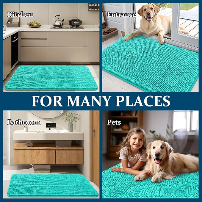 OLANLY Dog Door Mat for Muddy Paws 47x20, Super Absorbent Chenille Mud Mat | - Image 8