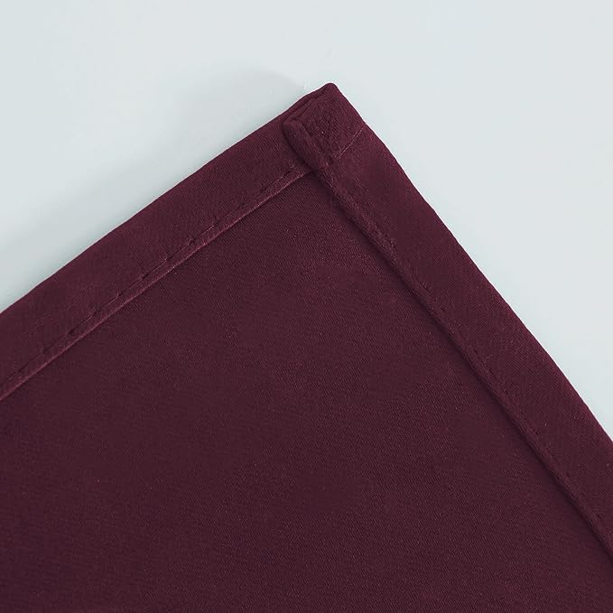 Blackout Curtains 66 x 95 inch/Burgundy Red Curtains Set of 2 Panels/Thermal - Image 8