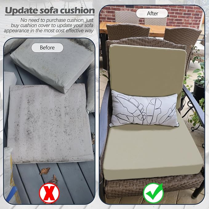 Sqodok Outdoor Cushion Covers 22x22 inch, Wicker Chair - Image 8