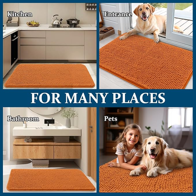 OLANLY Dog Door Mat for Muddy Paws 59x20, Super Absorbent Chenille Mud Mat | - Image 8