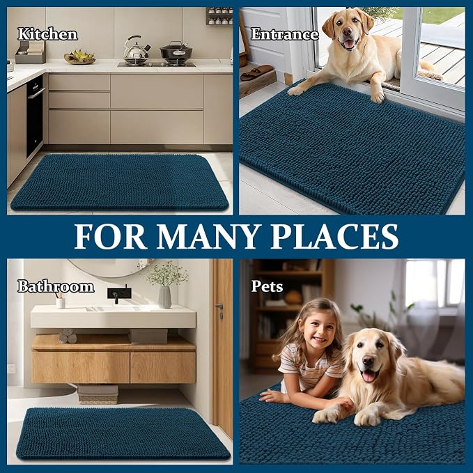 OLANLY Dog Door Mat for Muddy Paws 45x27, Super Absorbent Chenille Mud Mat | - Image 8