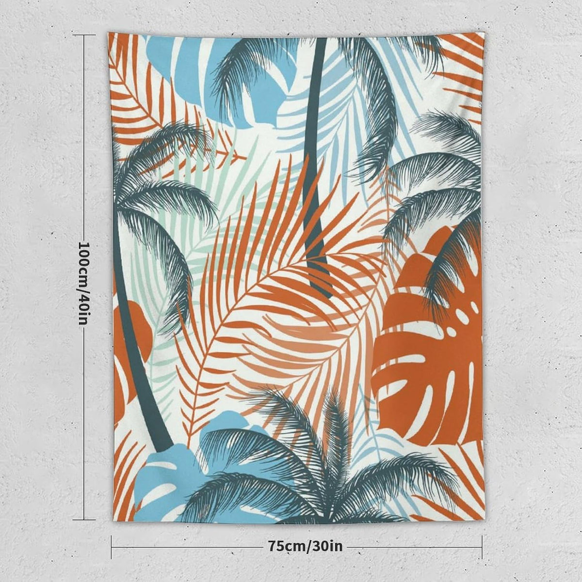 ICMOLYYENLO Palm Leaf Tapestry Wall Hanging, Tropical Leaves Plant Jungle Green Hawaiian Art Home Decor for Guest Bedroom Living Room Dormitory 60x60 Inch