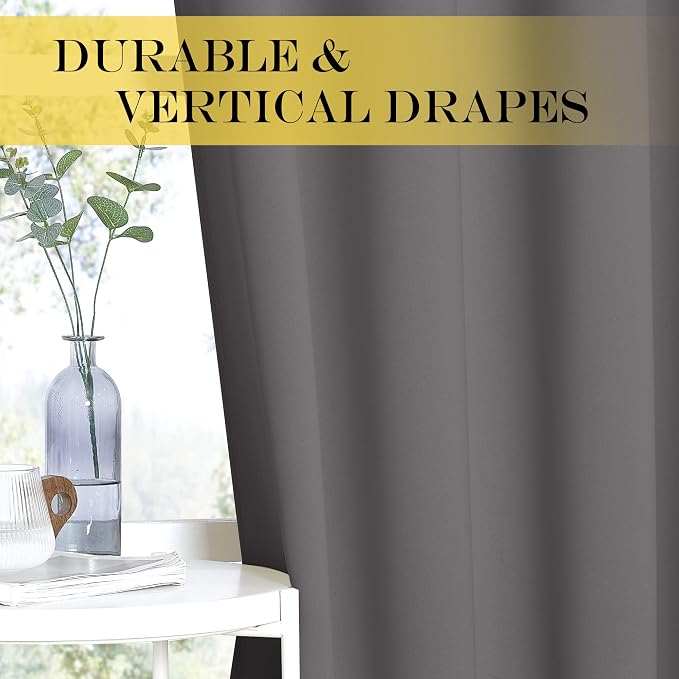 NICETOWN Blackout Gray Curtain 102 inch Length, Grommet Extra Long Thermal - Image 5