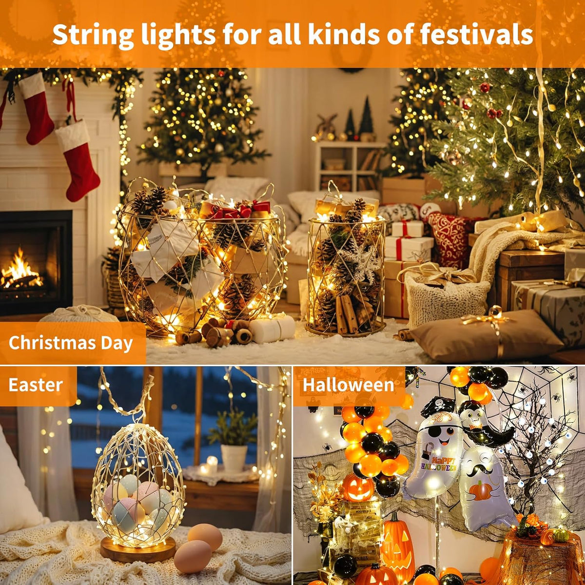 TingMiao 6 Pack Fairy Lights Battery Operated 7.2 ft 20 LED Mini String Lights Waterproof Silvery Copper Wire Firefly Starry Lights for Wedding Bedroom Party Christmas Decor(Warm White)