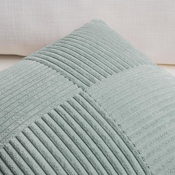 Fancy Homi 2 Packs Grey Blue Lumbar Decorative Throw Pillow Covers 12x20 Inch - Image 3