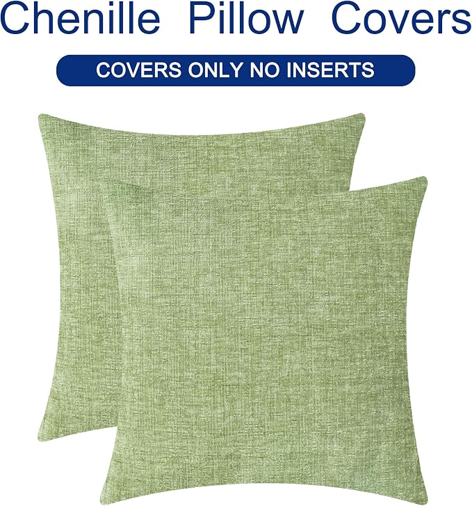 CaliTime Decorative Couch Throw Pillow Covers 24 X 24 Inches Sage Green | Pack - Image 6